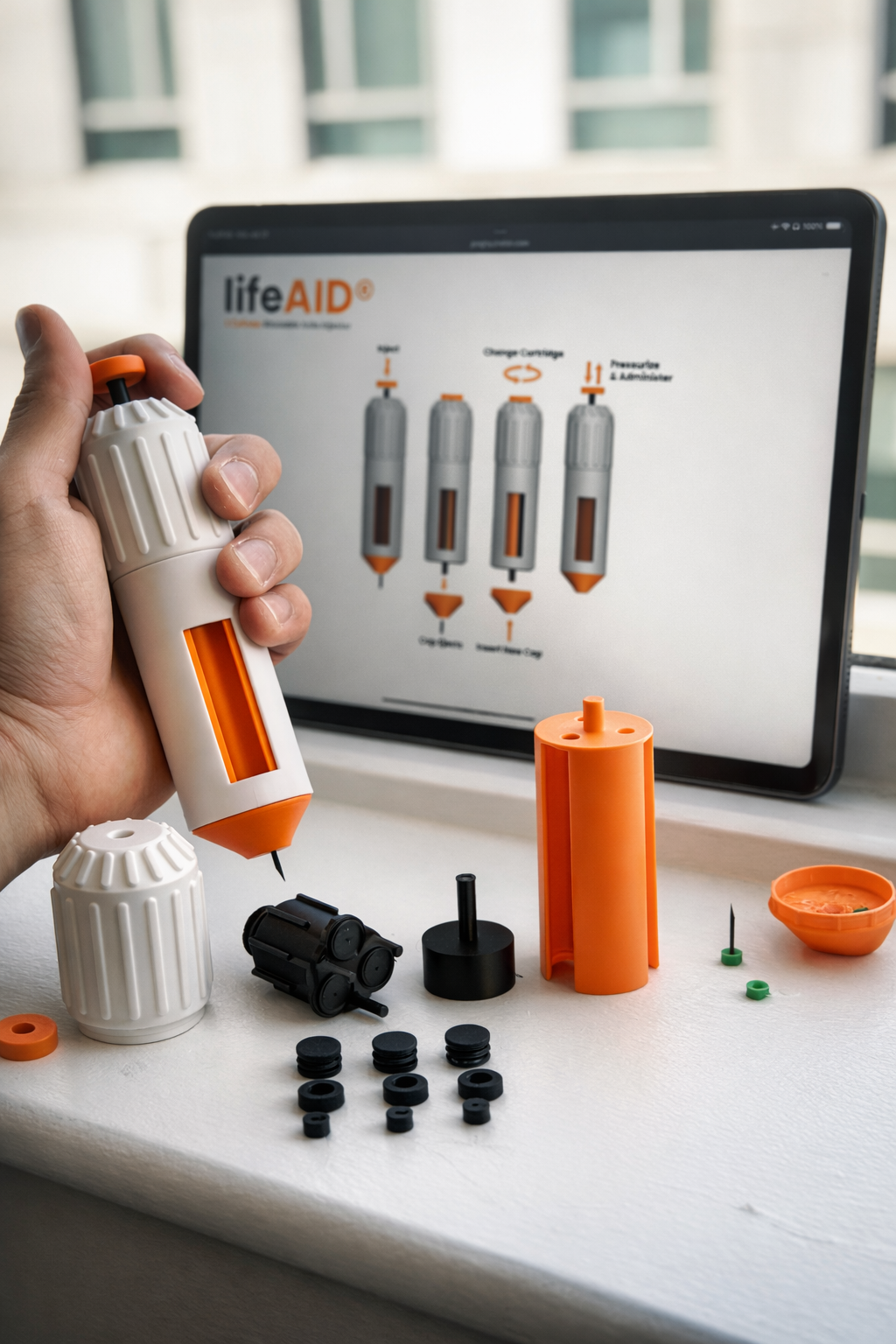 LifeAid Prototype in Hand
